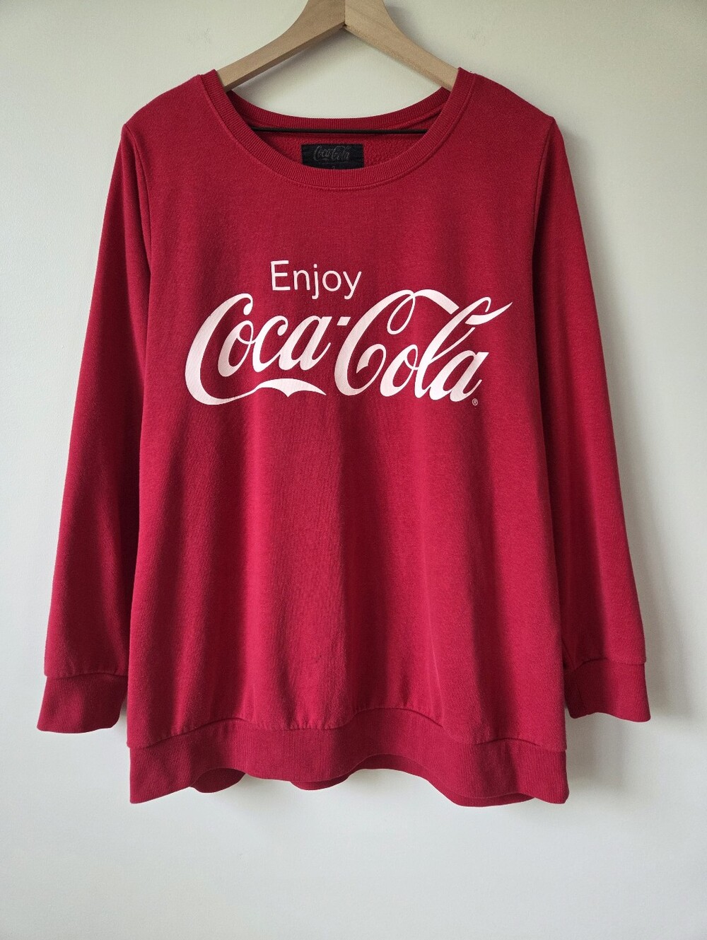 Coca Cola Red Fleece Crewneck Sweatshirt with Graphic Logo Size 3